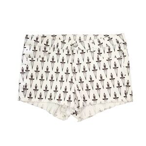 H&M White Dagger High-Waisted Raw Hem Denim Shorts Size 12